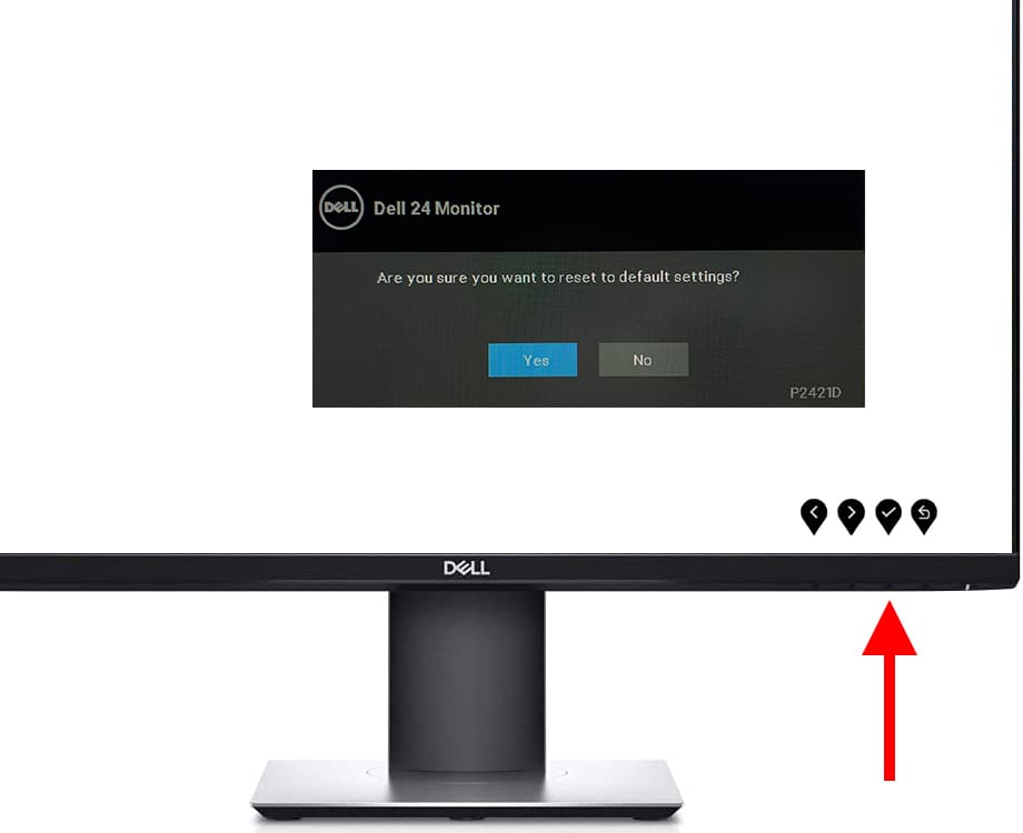 Confirm reset DELL monitor