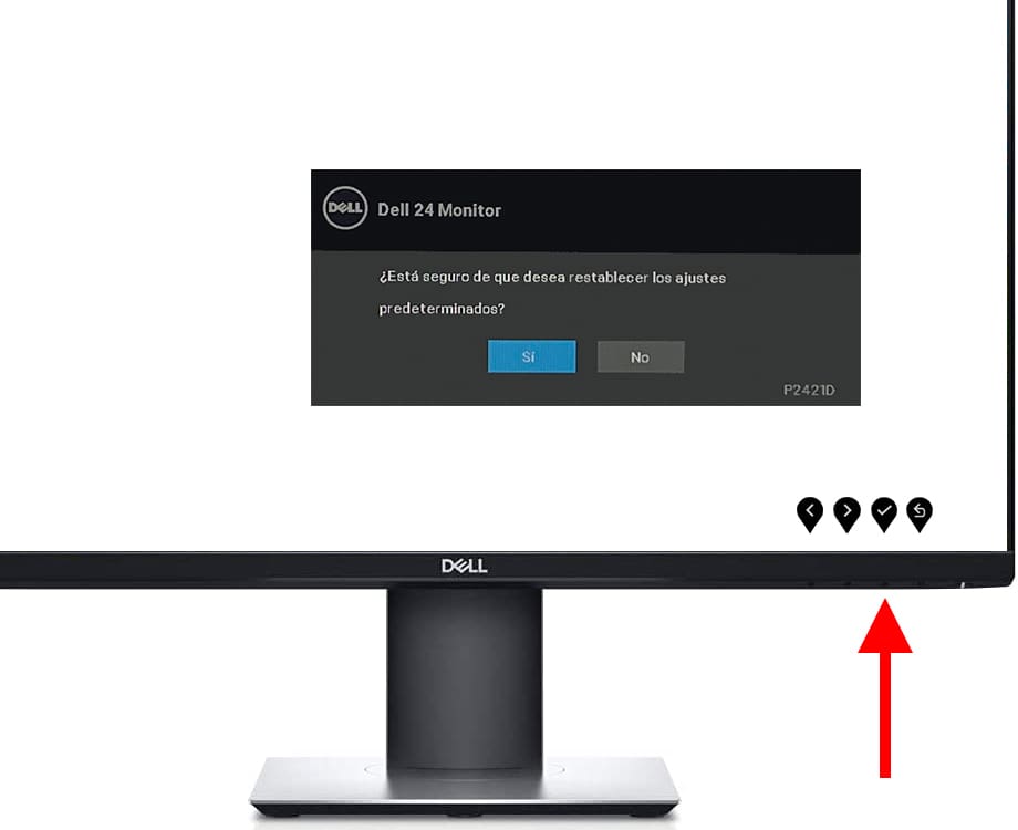 Confirmar restablecer monitor DELL