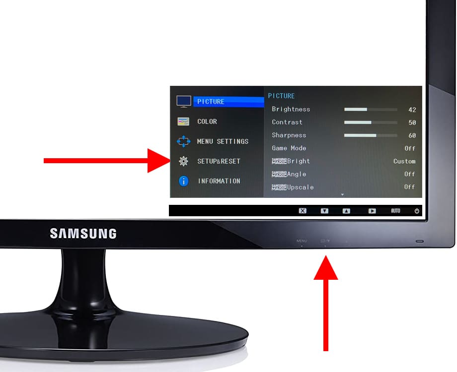 Samsung monitor settings menu