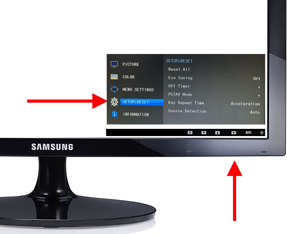 Settings Samsung monitor menu