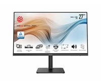 MSI MSI Modern MD272QP 27 Inch Monitor with Adjustable Stand, WQHD (2560 x 1440), 75Hz, IPS, 5ms, HDMI, DisplayPort, USB Type-C, Built-in USB Hub, Built-in Speakers, Anti-Glare, Anti-Flicker, Less Blue light, TÜV Certified, VESA, Kensington, Black