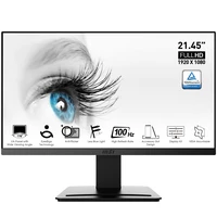 MSI MSI PRO MP223 22.3 Inch Monitor, Full HD (1920 x 1080), 100Hz, VA, 4ms, FreeSync, HDMI, VGA, Anti-Glare, Anti-Flicker, Less Blue light, TÜV Certified, VESA, Kensington, Black