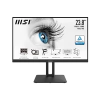 MSI MSI PRO MP242P 23.8 Inch Monitor with Adjustable Stand, Full HD (1920 x 1080), 75Hz, IPS, 5ms, HDMI, VGA, Built-in Speakers, Anti-Glare, Anti-Flicker, Less Blue light, TÜV Certified, VESA, Kensington, Black