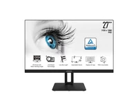 MSI MSI PRO MP271P 27 Inch Monitor with Adjustable Stand, Full HD (1920 x 1080), 75Hz, IPS, 5ms, HDMI, VGA, Built-in Speakers, Anti-Glare, Anti-Flicker, Less Blue light, TÜV Certified, VESA, Kensington, Black