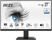 MSI MSI PRO MP273 27 Inch Monitor, Full HD (1920 x 1080), 75Hz, IPS, 5ms, HDMI, DisplayPort, Built-in Speakers, Anti-Glare, Anti-Flicker, Less Blue light, TÜV Certified, VESA, Kensington, Black